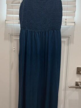 Old Navy Navy Blue Strapless Maxi